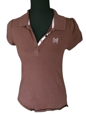 2010s Basic Editions Mcbling Bow Preppy Cute Polo Juniors Sz XL